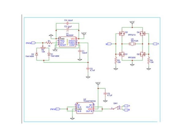 使用MOSFET的H桥电机驱动电路