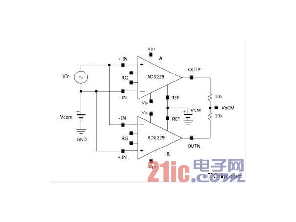 差分输入至差分输出放大器等效高温解决方案